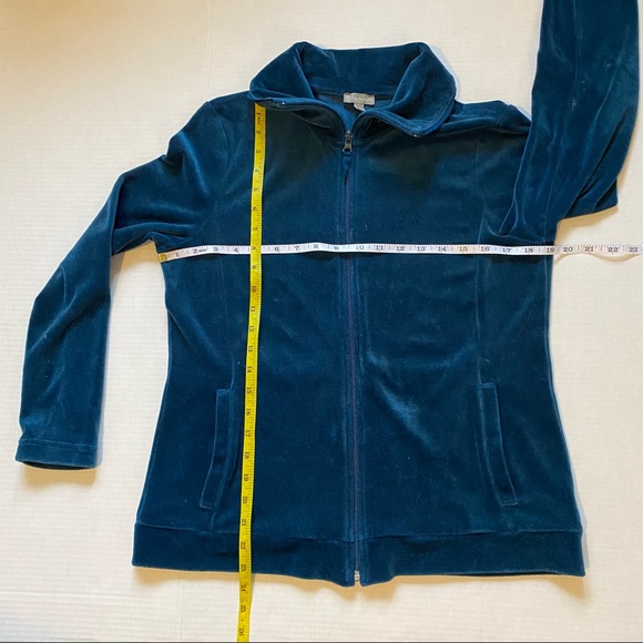 Talbots women’s LUXE STRAIGHT-LEG full zip VELOUR 2 pc Track suit -size S petite - Picture 11 of 16